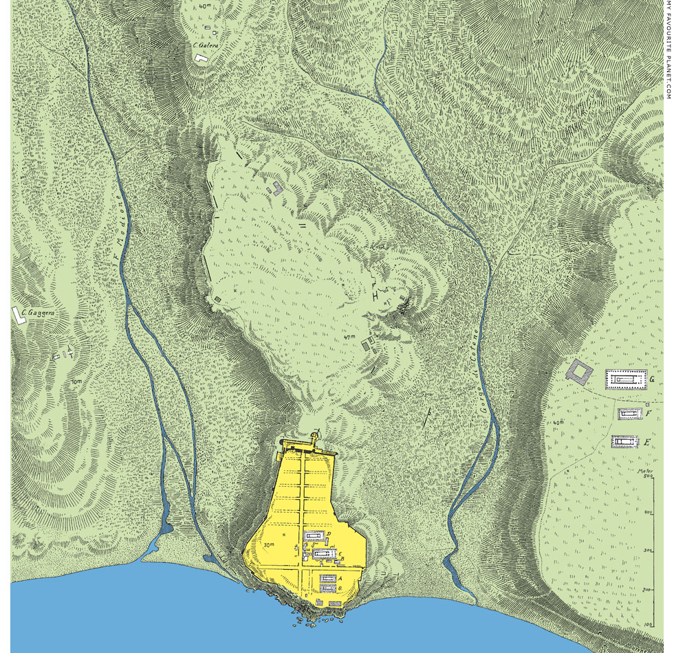 Map of Selinous (Selinunte), Sicily at My Favourite Planet