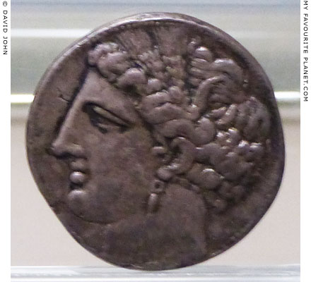 Sicilo-Punic coin with the head of Tanit-Persephone at My Favourite Planet