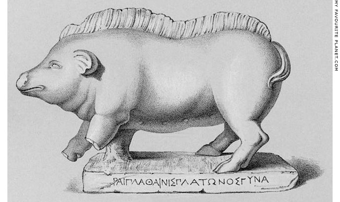 Marble votive statue of a pig from the sanctuary of Demeter, Knidos at My Favourite Planet
