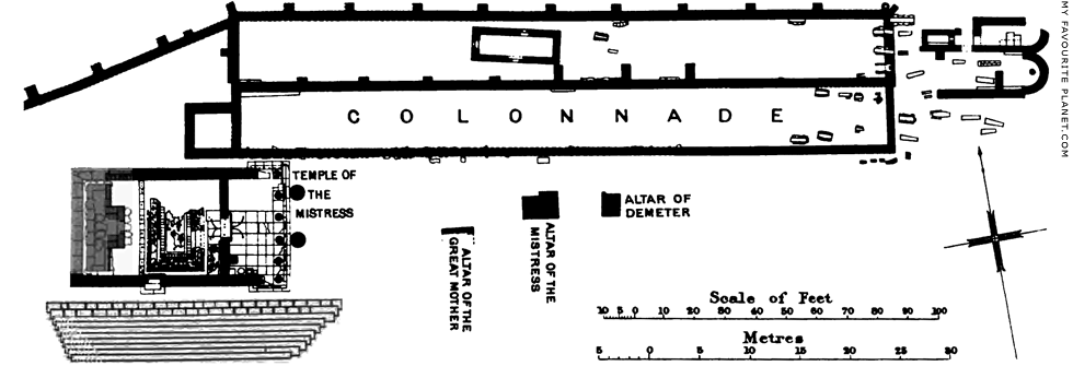 A plan of the sanctuary of Demeter and Despoina, Lykosoura at My Favourite Planet