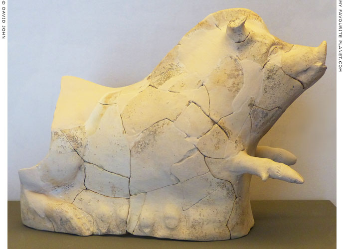 A ceramic votive figurine of a sow from the Sanctuary of Demeter Chamyne, Olympia at My Favourite Planet