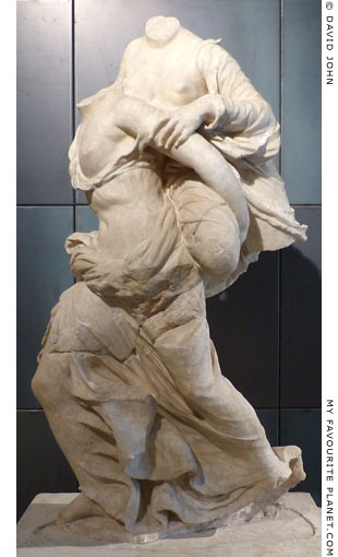 Marble statue group of two young females playing ephedrismos at My Favourite Planet
