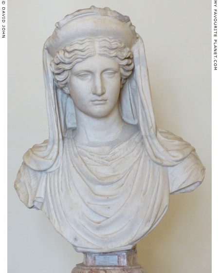 Marble bust of Demeter wearing a veil and high diadem, Palazzo Altemps, Rome at My Favourite Planet