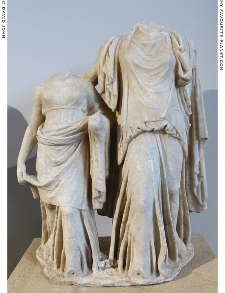 A marble statue group of Persephone and Demeter from Derveni at My Favourite Planet