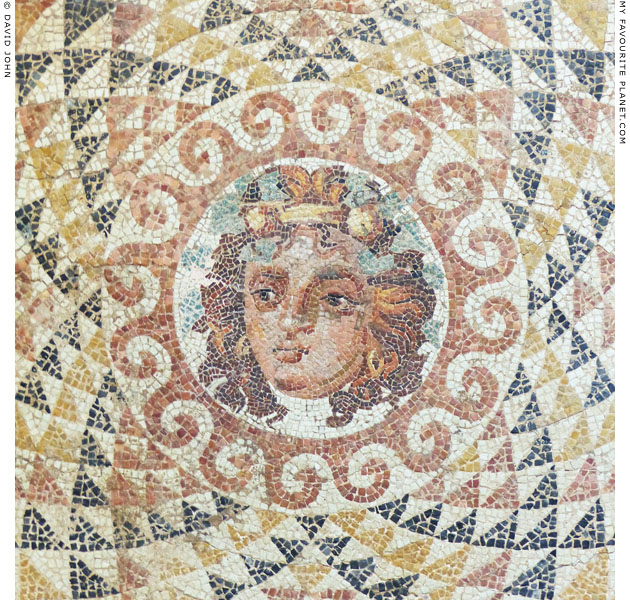 Detail of the head mosaic from Corinth at My Favourite Planet
