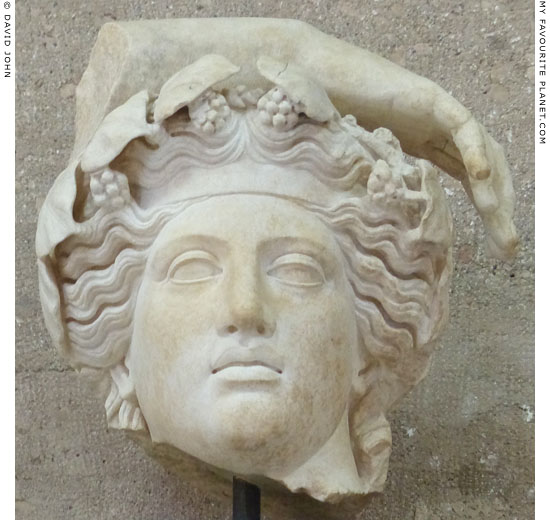 A marble head of Dionysus from ancient Corinth at My Favourite Planet