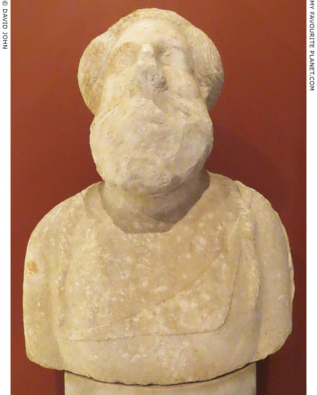 Marble bust of Dionysus from a sanctuary of Dionysus in Drama, Macedonia at My Favourite Planet