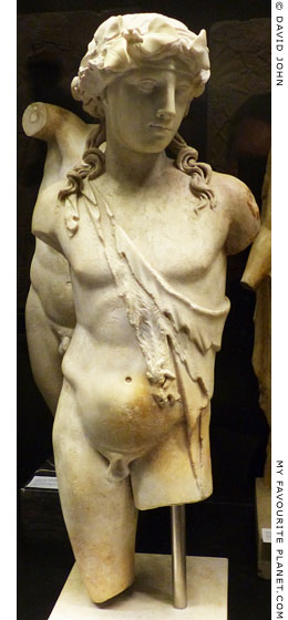 Marble statuette of Dionysus wearing a nebris in Dresden at My Favourite Planet