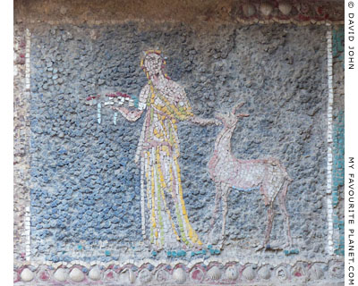 A female figure with a fawn in a mosaic, Herculaneum at My Favourite Planet