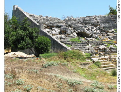 The north end of the cavea and the retaining wall of the Letoon theatre at My Favourite Planet