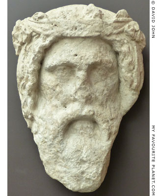 Colossal limestone mask of Dionysus from Cyprus at My Favourite Planet