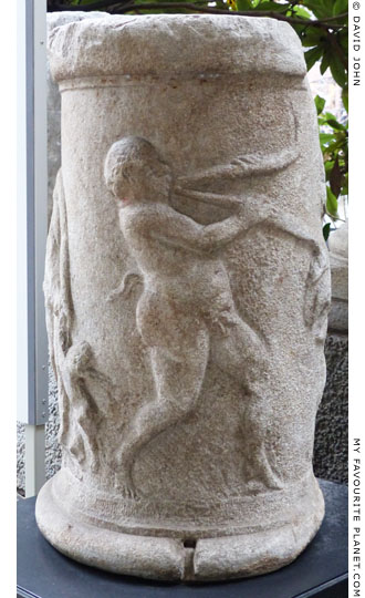 A relief of a Satyr playing double pipes on an altar from Cremona at My Favourite Planet