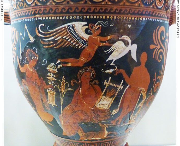 Dionysus with his thiasos on an Apulian skyphos at My Favourite Planet