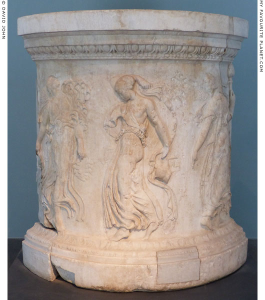 Marble base with reliefs of dancing Maenads at My Favourite Planet