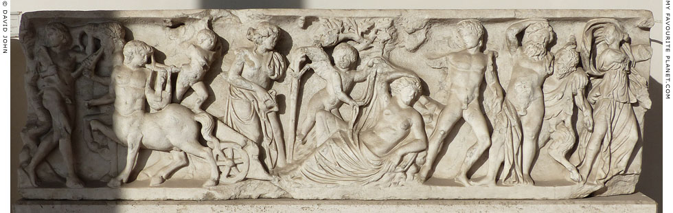 Relief depicting Dionysus and Ariadne, Baths of Diocletian, Rome at My Favourite Planet