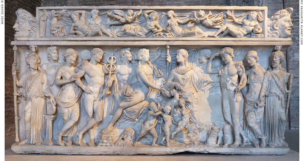 Relief of Dionysus and Ariadne on a sarcophagus at My Favourite Planet