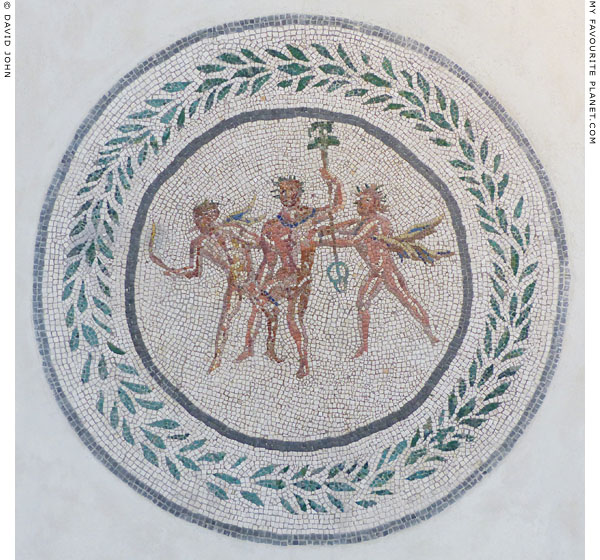 Mosaic showing Dionysus and two Satyrs at My Favourite Planet