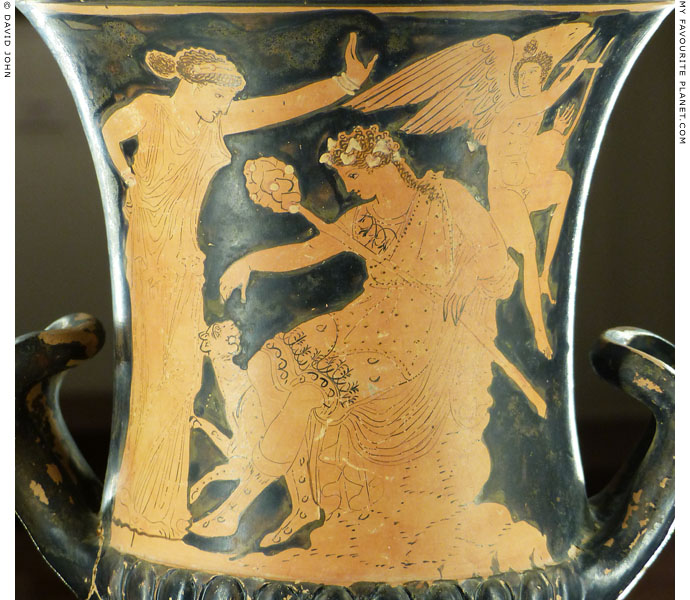 Dionysus, Ariadne and Eros on a red-figure krater from Thebes at My Favourite Planet