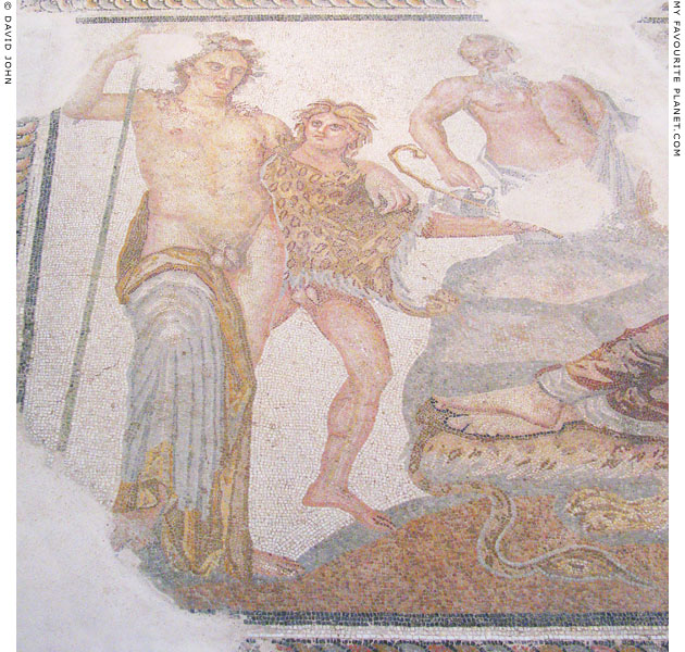 Dionysus and a Satyr in the Thessaloniki mosaic at My Favourite Planet