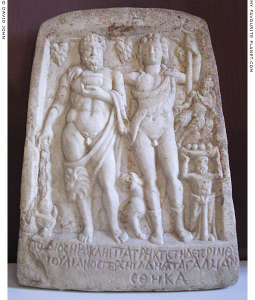 A relief of Herakles, Dionysus, Pan and a Silen, Varna at My Favourite Planet