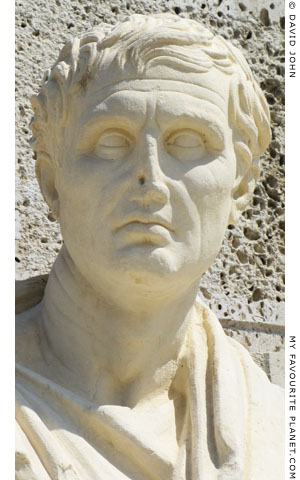 Detail of a statue of Menander at the Theatre of Dionysos, Athens at My Favourite Planet