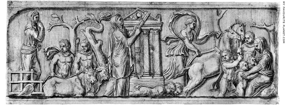 A relief of the Kleobis and Biton legend from Rome at My Favourite Planet A relief of the Kleobis and Biton legend from Rome at My Favourite Planet