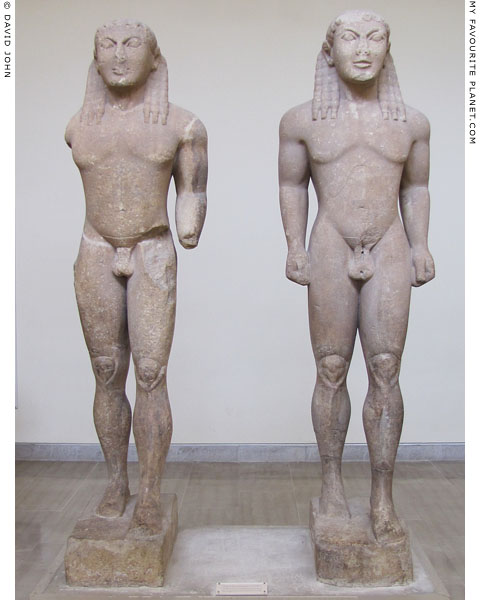 Twin kouroi statues traditionally identified as Kleobis and Biton at My Favourite Planet