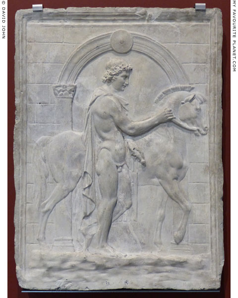 Relief on one of the Dioscuri with a horse in Dresden at My Favourite Planet