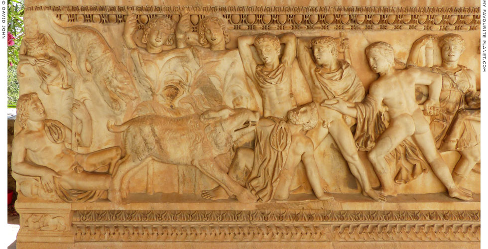 Detail of the Kalydonian Boar hunt relief in Eleusis at My Favourite Planet Detail of the Kalydonian Boar hunt relief in Eleusis at My Favourite Planet