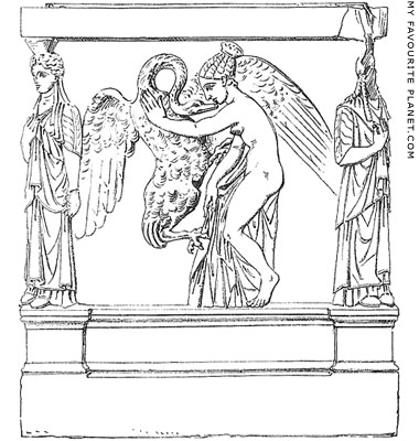Leda and the Swan on a sarcophagus in Kifissia at My Favourite Planet Leda and the Swan on a sarcophagus in Kifissia at My Favourite Planet