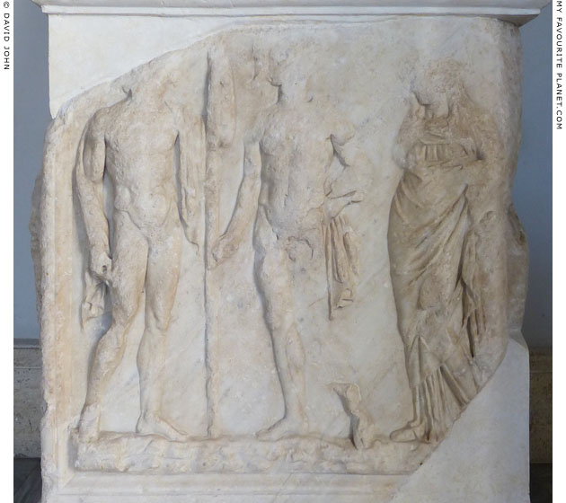 Statue base with a relief of the Dioscuri and Helen of Troy at My Favourite Planet
