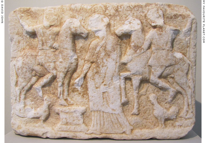 Votive relief of the Dioskouroi and Helen of Troy from Thasos at My Favourite Planet Votive relief of the Dioskouroi and Helen of Troy from Thasos at My Favourite Planet