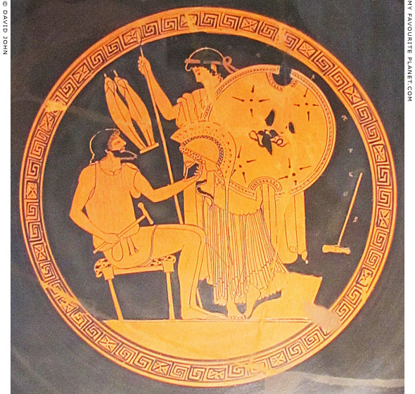 Hephaistos gives Thetis the armour he has made for her son Achilles at My Favourite Planet
