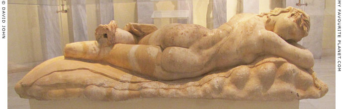 Statue of a sleeping maenad in Athens at My Favourite Planet