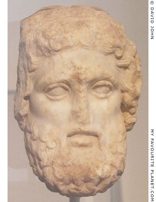 Marble head of a bearded Hermes from Daphni, Attica at My Favourite Planet