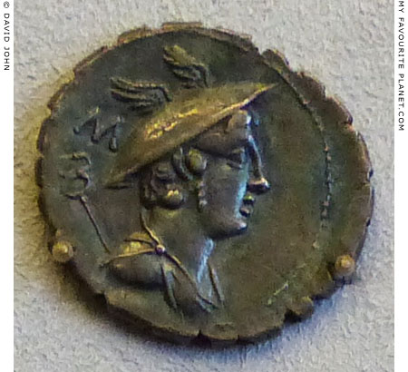 A Roman denarius showing the head of Mercury at My Favourite Planet