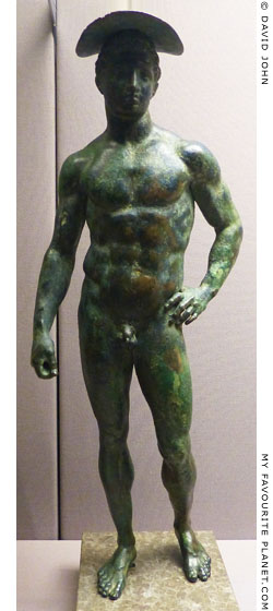 A bronze statuette of Hermes from Saponara at My Favourite Planet