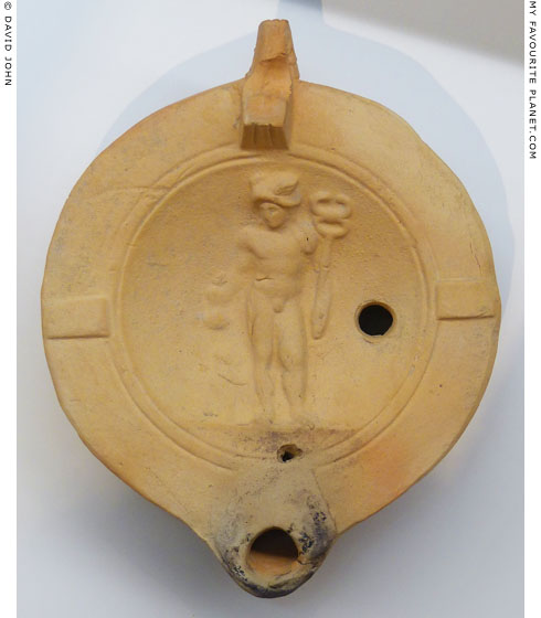A relief of Hermes on an oil lamp from Patras at My Favourite Planet