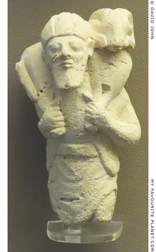 A Cypriot limestone statuette of a male worshipper carrying a ram at My Favourite Planet