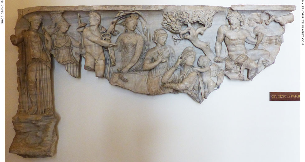 Marble relief of the Judgement of Paris at My Favourite Planet