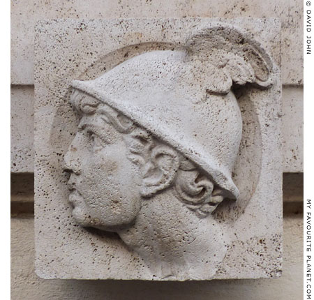 A relief of Mercury on a modern building in Rome at My Favourite Planet