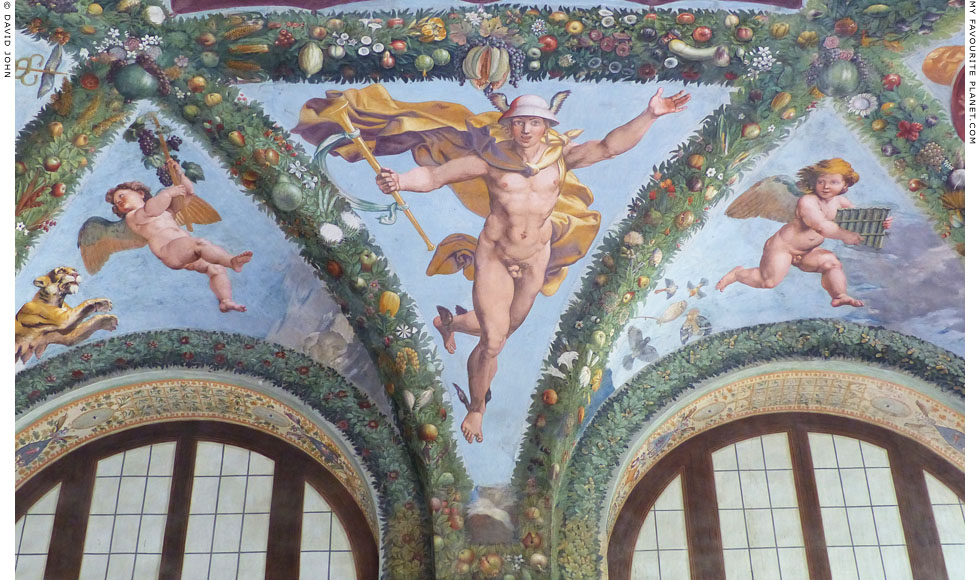 Fresco depicting Mercury by Raphael, Villa Farnesina, Rome at My Favourite Planet