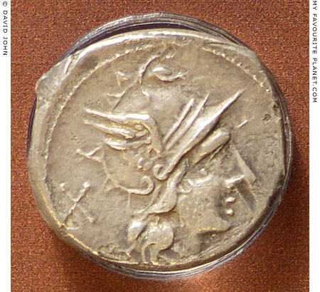 The head of Mercury on a denarius of the Roman Republic at My Favourite Planet