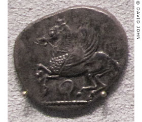Silver stater of Corinth showing Pegasus at My Favourite Planet