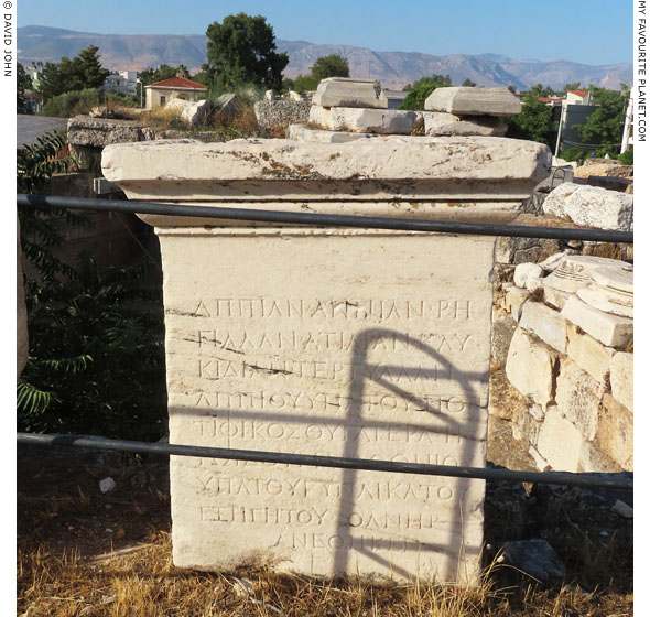 The base of a statue of Annia Appia Regilla at Eleusis at My Favourite Planet
