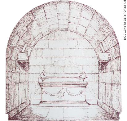 A reconstruction drawing of the Roman tomb in Kifissia at My Favourite Planet