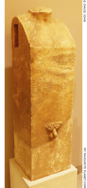 Headless herm inscribed with curses in Marathon at My Favourite Planet