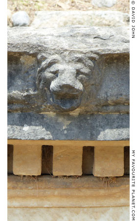 A lion head relief on a monopteros of the Nymphaeum of Herodes Atticus, Olympia at My Favourite Planet