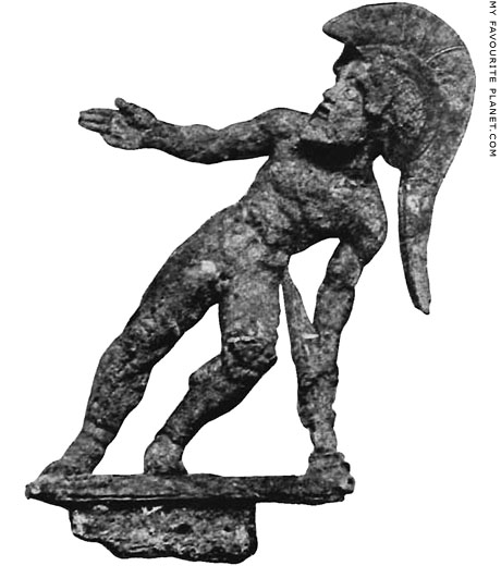 A bronze figure of Ajax committing suicide from Populonia at My Favourite Planet
