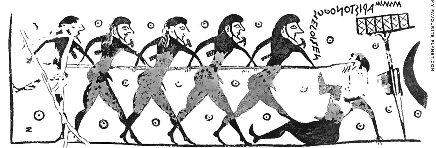 The blinding of Polyphemos on the Aristonothos Krater at My Favourite Planet The blinding of Polyphemos on the Aristonothos Krater at My Favourite Planet